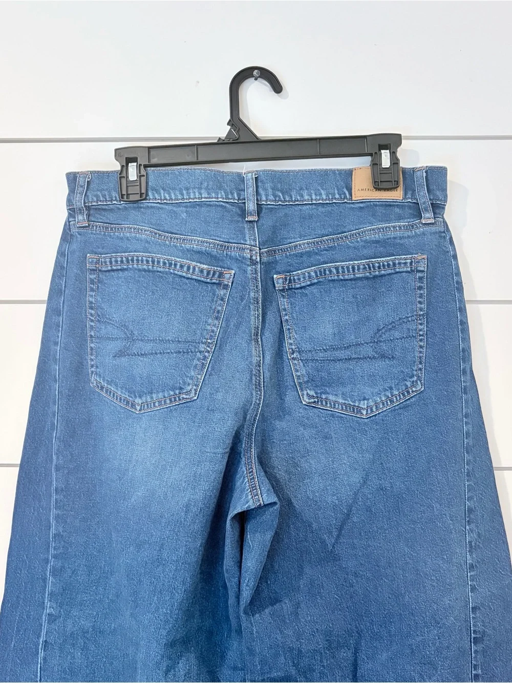 American Eagle Dreamy Drape Barrel Jeans 8 Blue Y2K Baggy Denim Core
